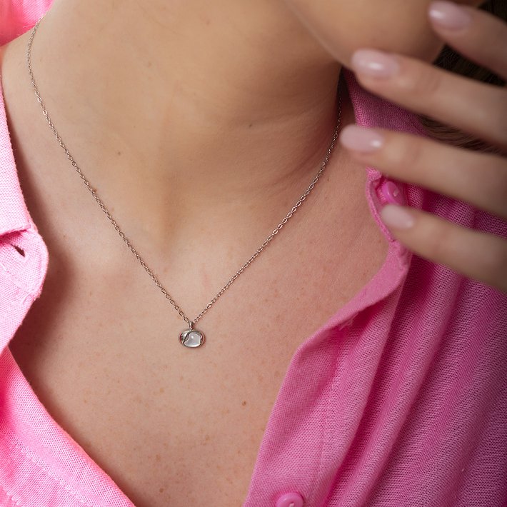 Oxzen γυναικείο κολιέ από ανοξείδωτο ατσάλι με οπάλιο