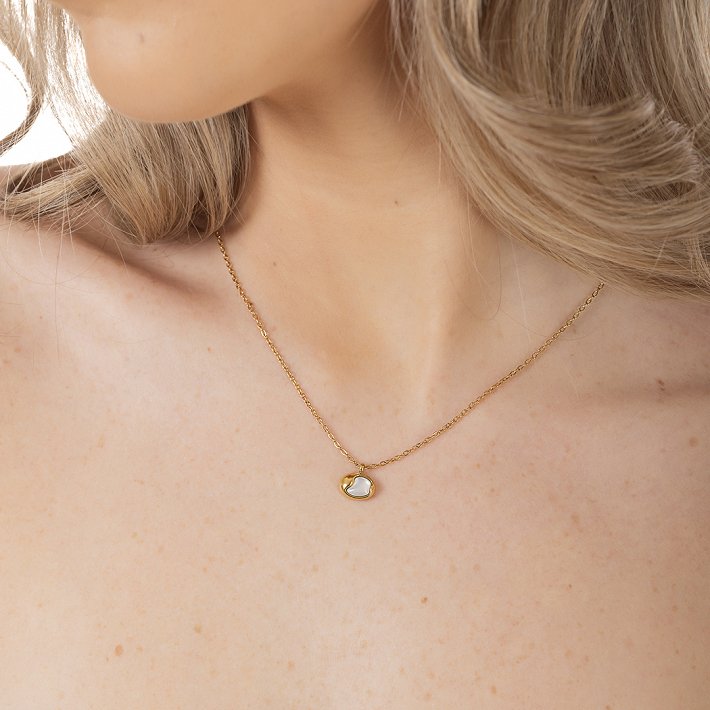 Oxzen γυναικείο κολιέ από ανοξείδωτο ατσάλι με οπάλιο