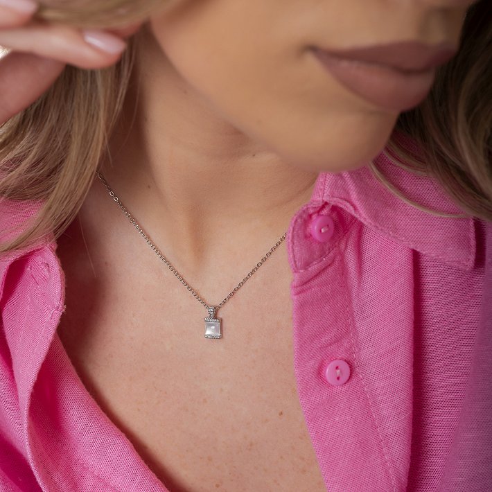 Oxzen γυναικείο κολιέ από ανοξείδωτο ατσάλι με οπάλιο