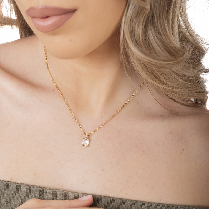 Oxzen γυναικείο κολιέ από ανοξείδωτο ατσάλι με οπάλιο