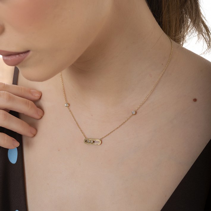 Oxzen ατσάλινο κολιέ με ζιργκόν