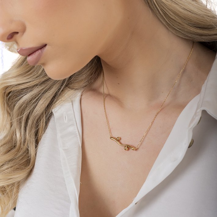 Oxzen ατσάλινο γυναικείο κολιέ