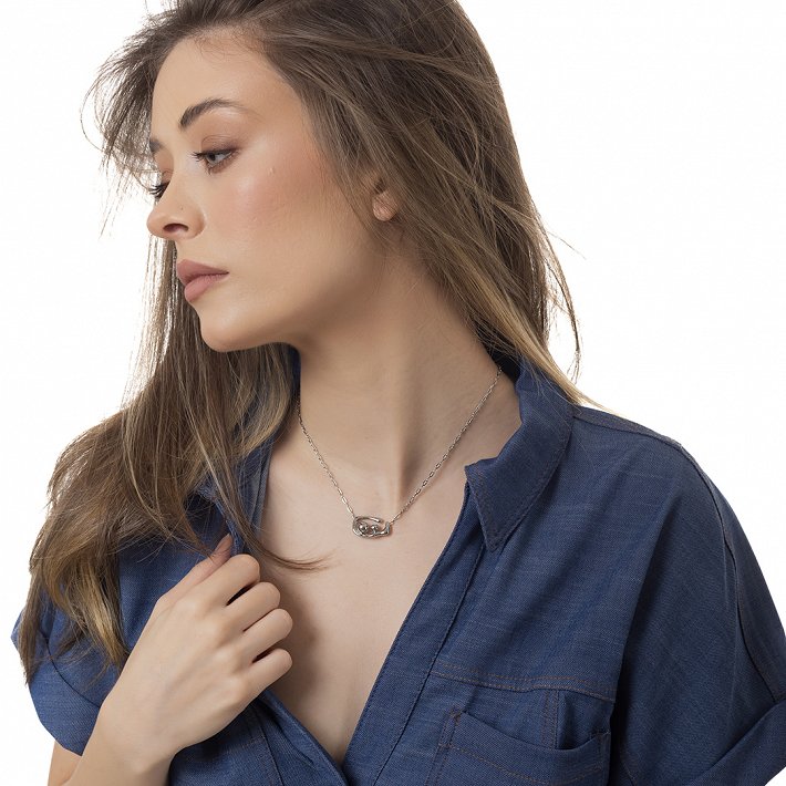 Oxzen ατσάλινο γυναικείο κολιέ