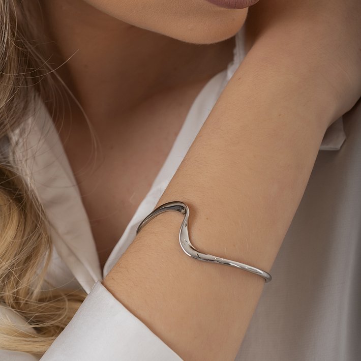 Oxzen βραχιόλι γυναικείο ατσάλινη χειροπέδα