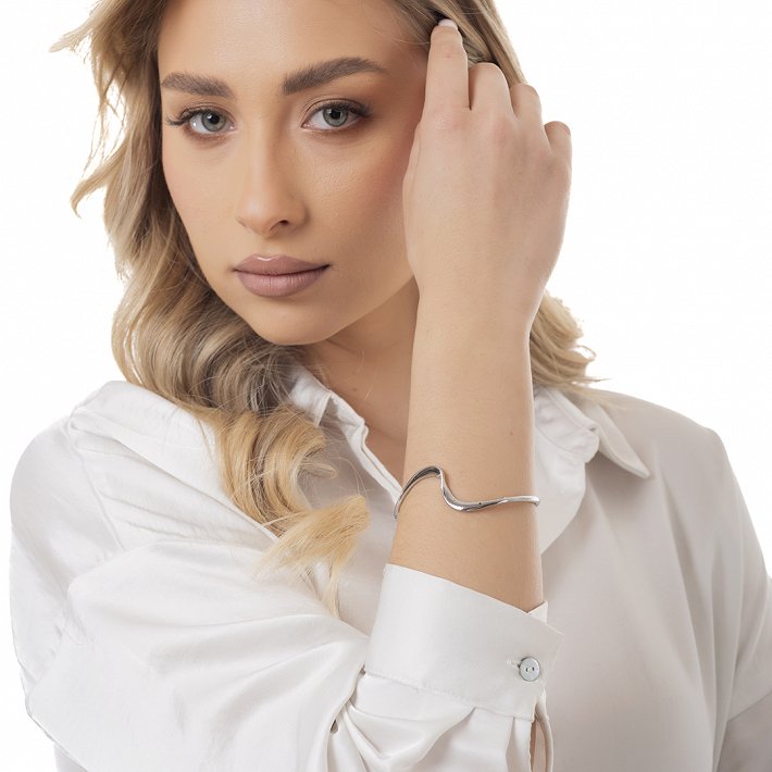 Oxzen βραχιόλι γυναικείο ατσάλινη χειροπέδα