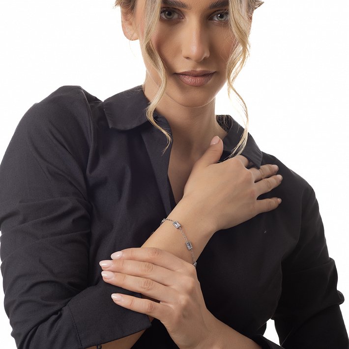 Oxzen ατσάλινο βραχιόλι με ζιργκόν