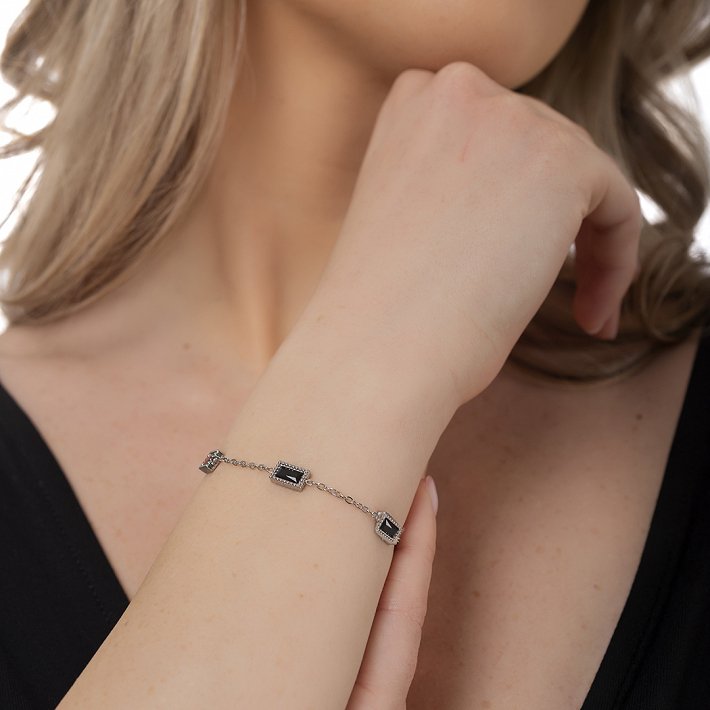 Oxzen ατσάλινο βραχιόλι με ζιργκόν