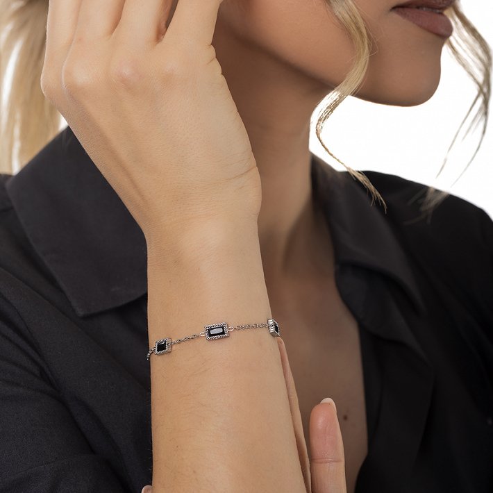 Oxzen ατσάλινο βραχιόλι με ζιργκόν