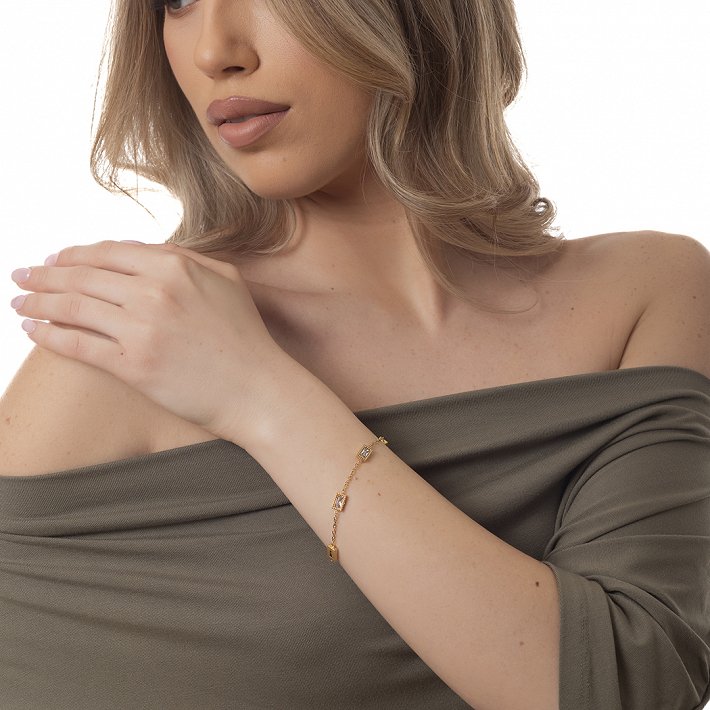 Oxzen ατσάλινο βραχιόλι με ζιργκόν