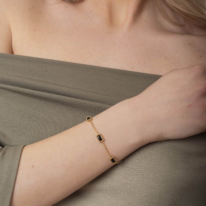 Oxzen ατσάλινο βραχιόλι με ζιργκόν