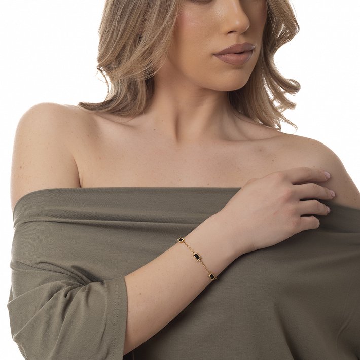 Oxzen ατσάλινο βραχιόλι με ζιργκόν