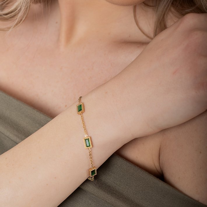 Oxzen ατσάλινο βραχιόλι με ζιργκόν