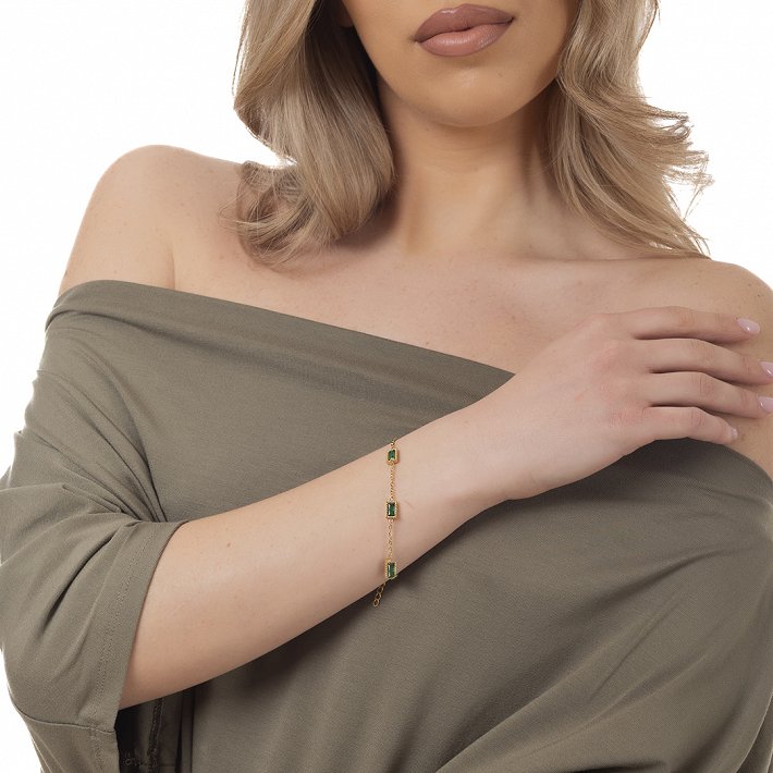 Oxzen ατσάλινο βραχιόλι με ζιργκόν