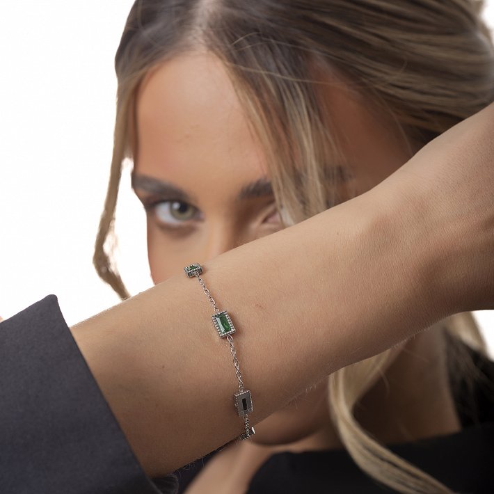 Oxzen ατσάλινο βραχιόλι με ζιργκόν