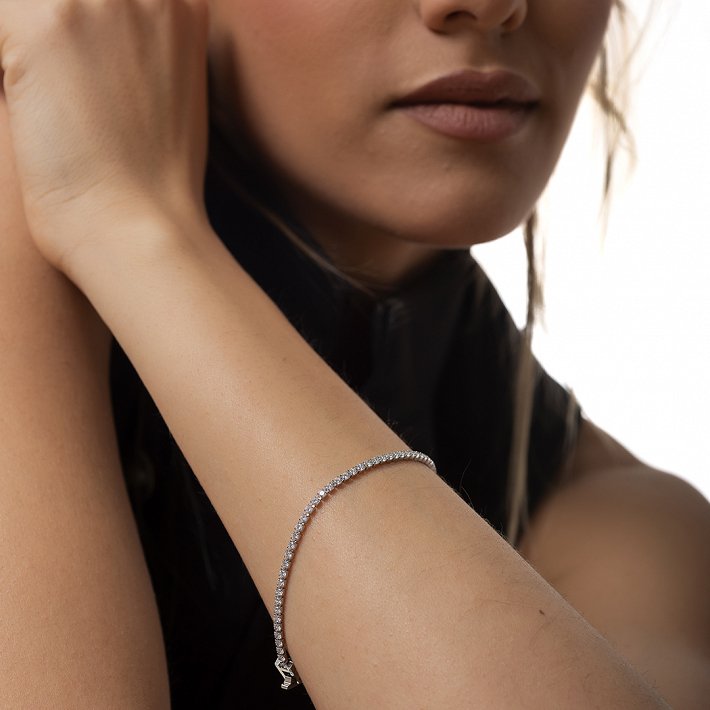 Oxzen βραχιόλι ατσάλινο Unisex ριβιέρα Tennis Iced Out με ζιργκόν 2mm