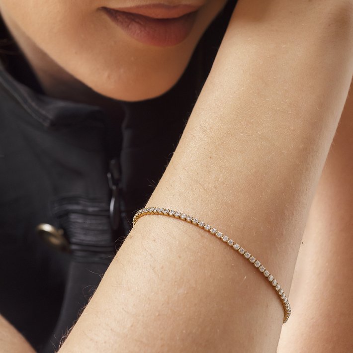 Oxzen βραχιόλι ατσάλινο Unisex ριβιέρα Tennis Iced Out με ζιργκόν 2mm