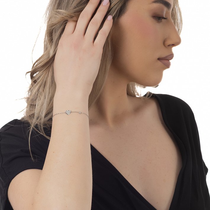 Oxzen ατσάλινο βραχιόλι με τριαντάφυλλο