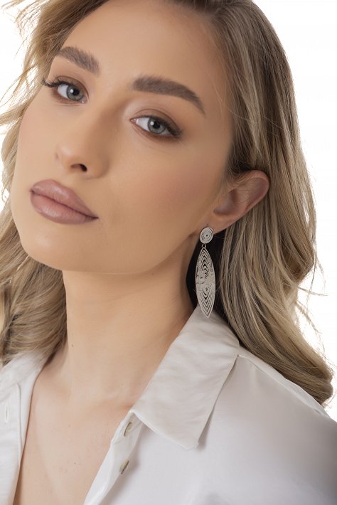 Oxzen σκουλαρίκι ατσάλινο μακρύ