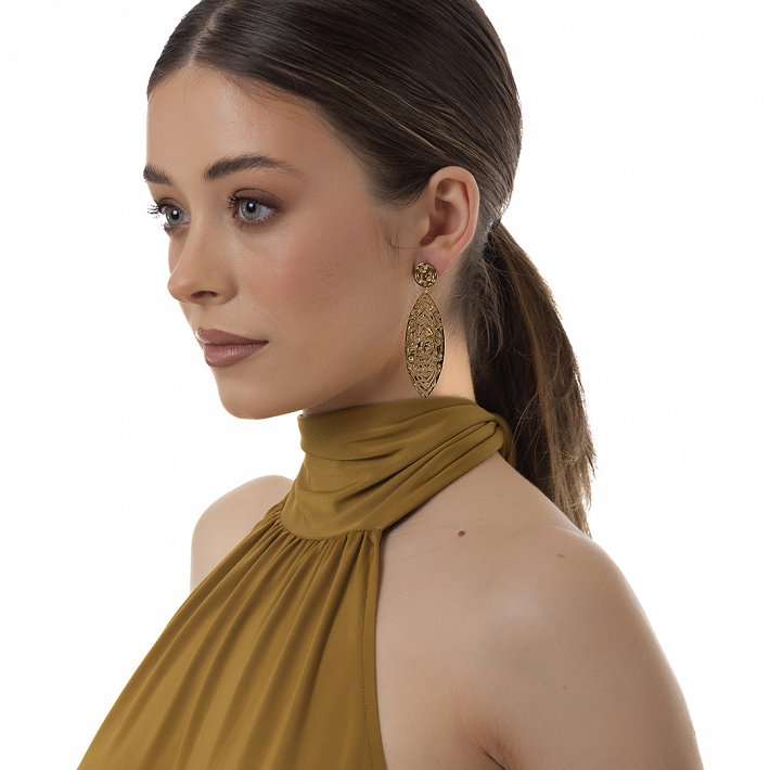 Oxzen σκουλαρίκι ατσάλινο μακρύ