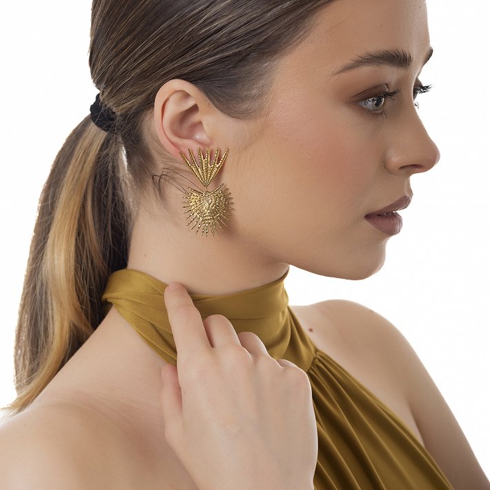 Oxzen ατσάλινο μακρύ σκουλαρίκι