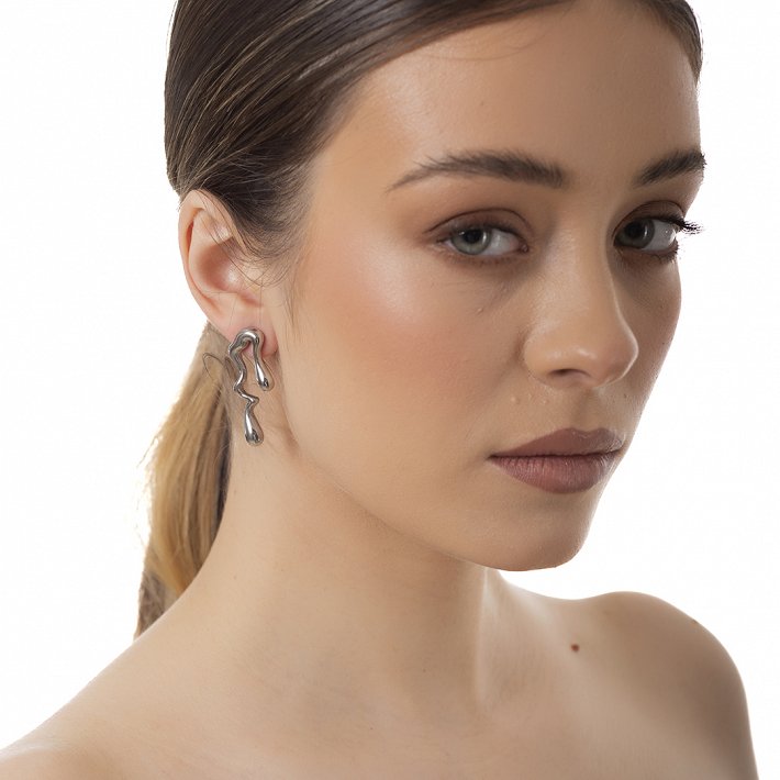 Oxzen σκουλαρίκια κρεμαστά ατσάλινα Vintage Drops