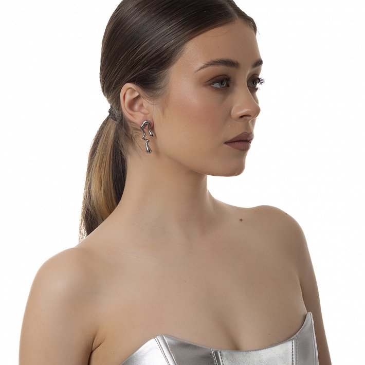 Oxzen σκουλαρίκια κρεμαστά ατσάλινα Vintage Drops