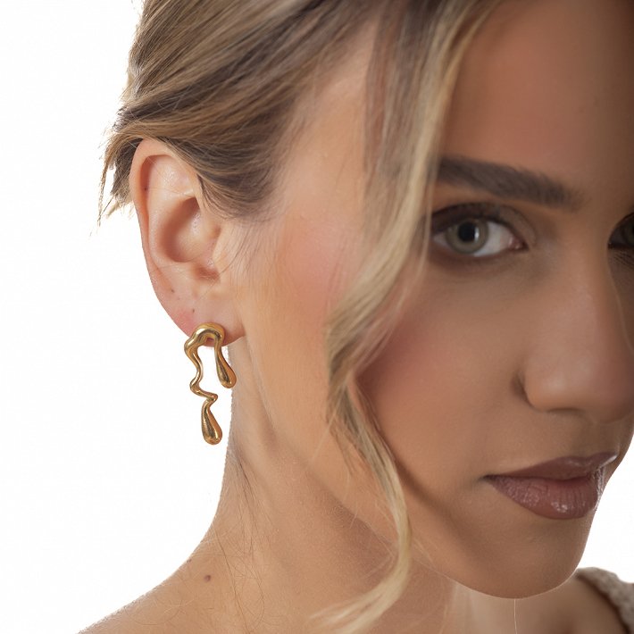 Oxzen σκουλαρίκια κρεμαστά ατσάλινα Vintage Drops