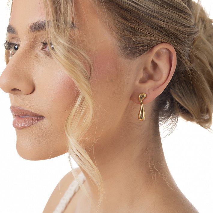 Oxzen σκουλαρίκια κρεμαστά ατσάλινα Vintage Drops