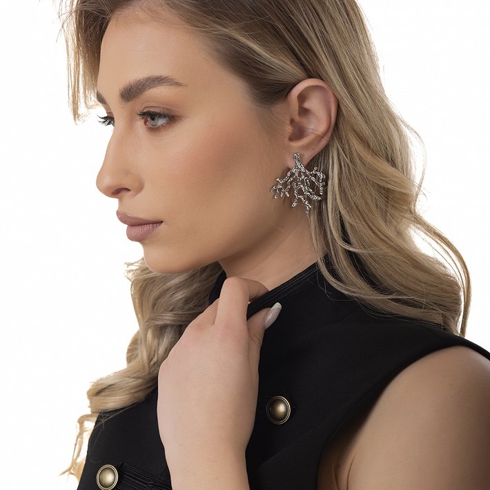 Oxzen σκουλαρίκια κρεμαστά ατσάλινα Vintage