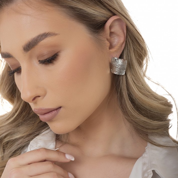 Oxzen σκουλαρίκια καρφωτά ατσάλινα ματ