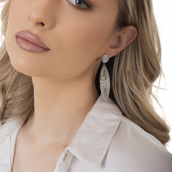 Oxzen ατσάλινο ασηνόχρυσο κρικάκι Unisex (3 x 12) mm