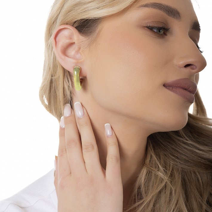 Oxzen ατσάλινο σκουλαρίκι κρίκος με σμάλτο