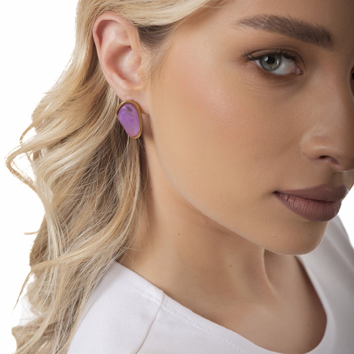 Oxzen ατσάλινο σκουλαρίκι καρφωτό με σμάλτο