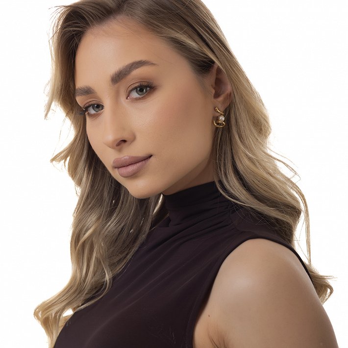 Oxzen ατσάλινο σκουλαρίκι με πέρλα