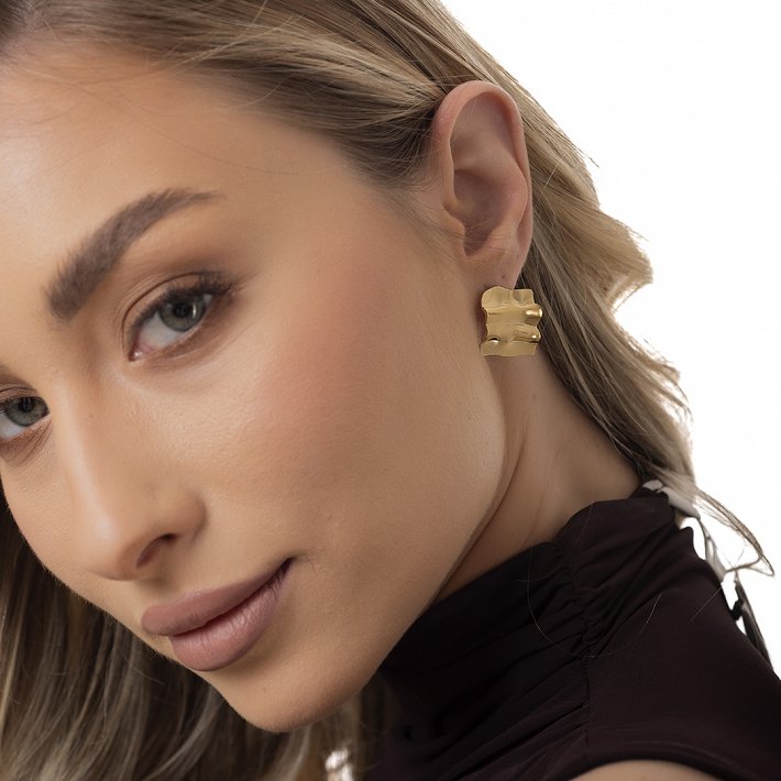 Oxzen ατσάλινο σκουλαρίκι καρφωτό τετράγωνο