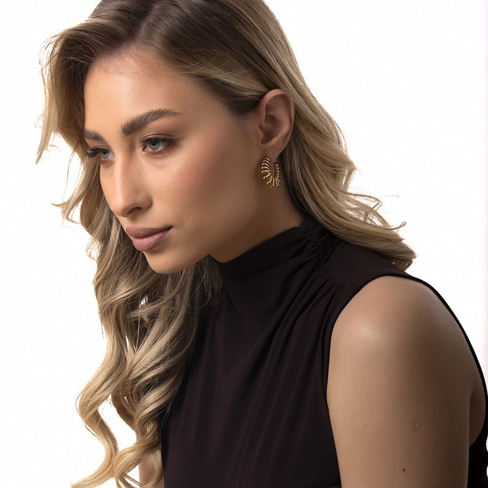 Oxzen ατσάλινο σκουλαρίκι κρίκος