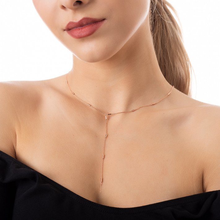 Oxzen κολιέ ασημένιο γραβάτα