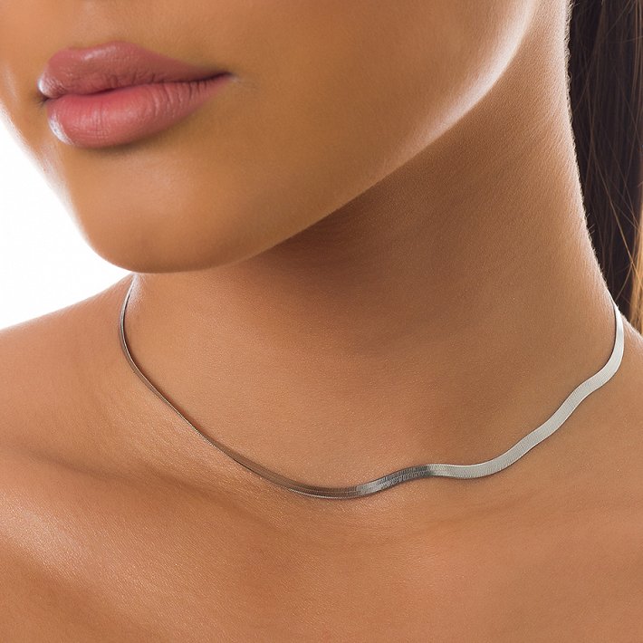 Oxzen αλυσίδα ασημένια 3mm