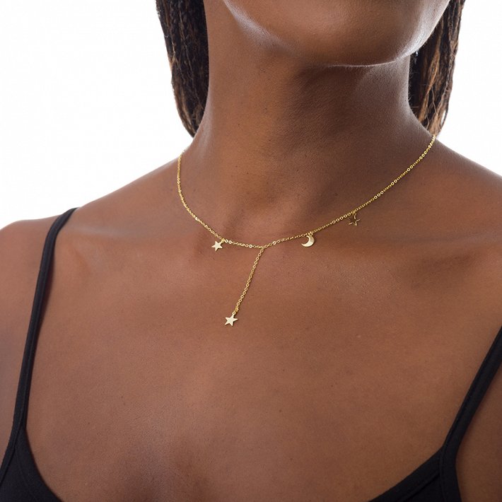 Oxzen κολιέ ασημένιο γραβάτα