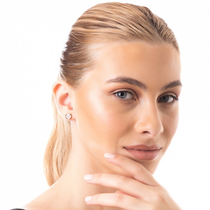 Oxzen σκουλαρίκια καρφωτά ασημένια με φίλντισι