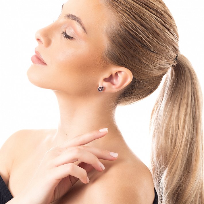 Oxzen σκουλαρίκια καρφωτά ασημένια με πέτρα ζιργκόν δάκρυ