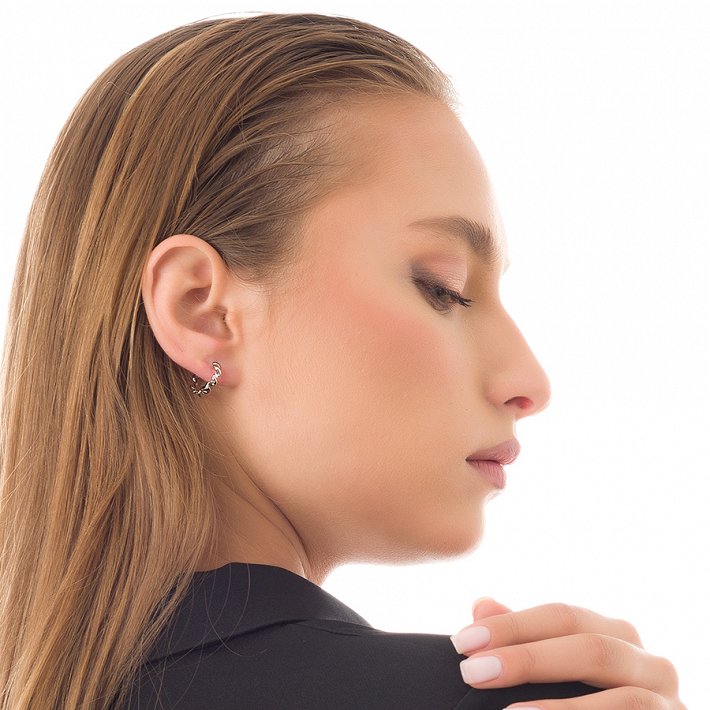 Oxzen σκουλαρίκια κρικάκια μικρά ασημένια στριφτά