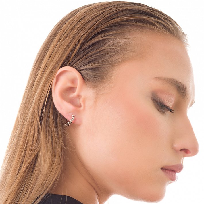 Oxzen σκουλαρίκια κρικάκια μικρά ασημένια στριφτά