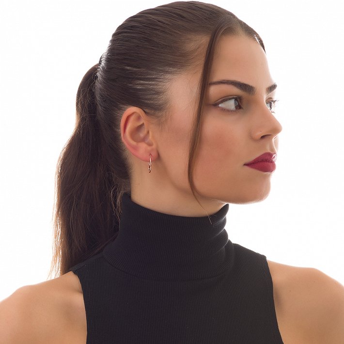 Oxzen σκουλαρίκια κρικάκια μικρά ασημένια κυματιστά