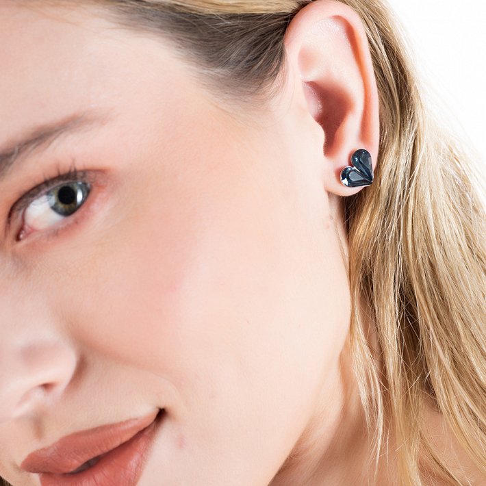 Oxzen σκουλαρίκια καρφωτά ασημένια με πέτρα κρύσταλλο cz