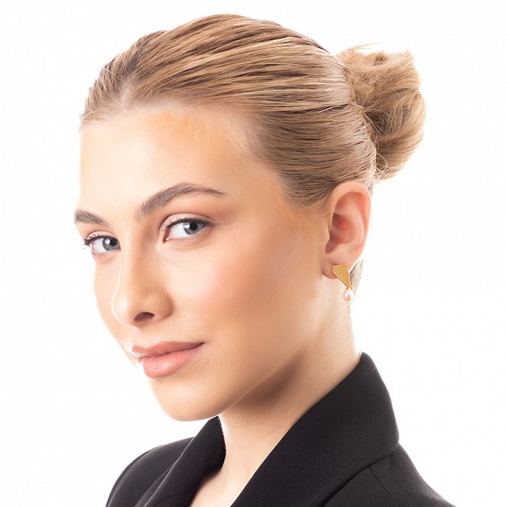 Oxzen σκουλαρίκια κρεμαστά ασημένια χειροποίητα με πέρλα Majorica