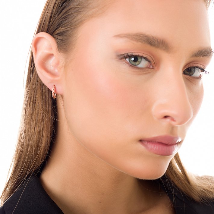 Oxzen σκουλαρίκια κρικάκια μικρά ασημένια σαγρέ