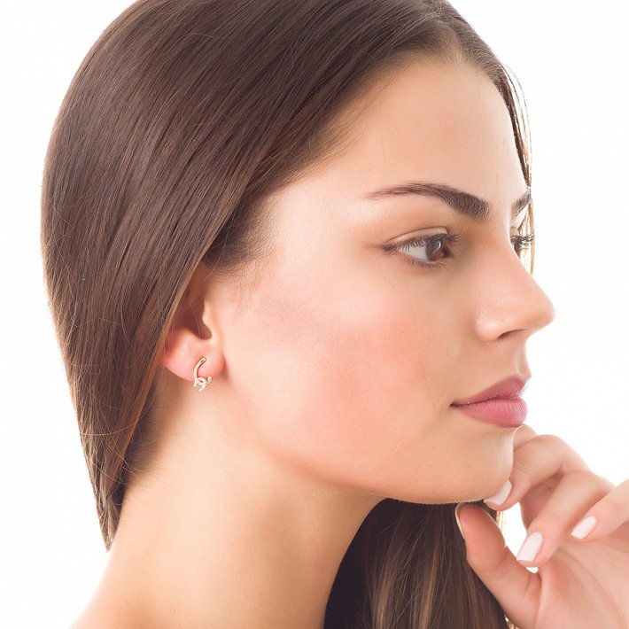 Oxzen σκουλαρίκια καρφωτά ασημένια με πέτρες ζιργκόν