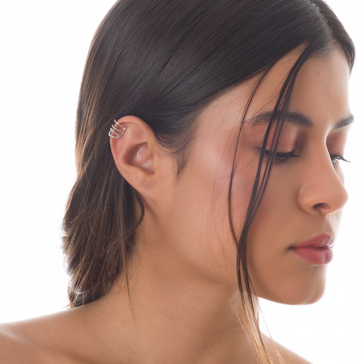 Oxzen σκουλαρίκι ασημένιο Ear Cuff