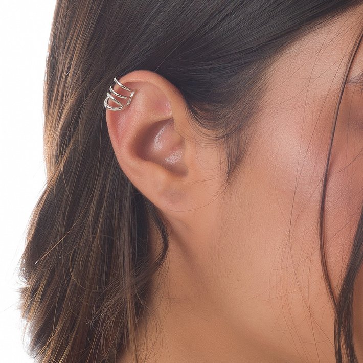 Oxzen σκουλαρίκι ασημένιο Ear Cuff